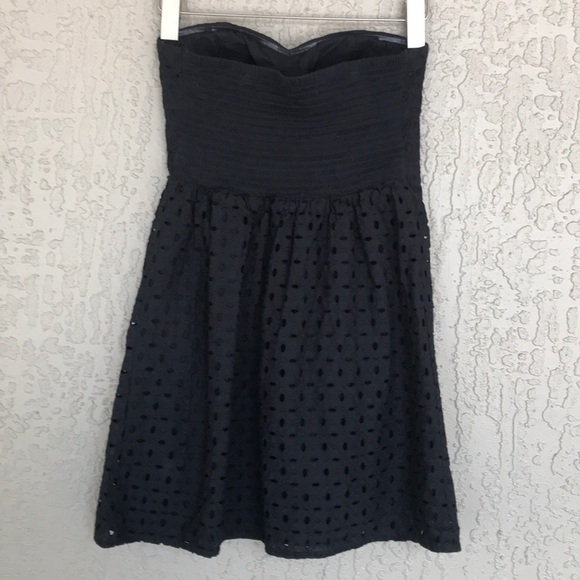 American Eagle Black Strapless Eyelet Mini Dress - Picture 4 of 11